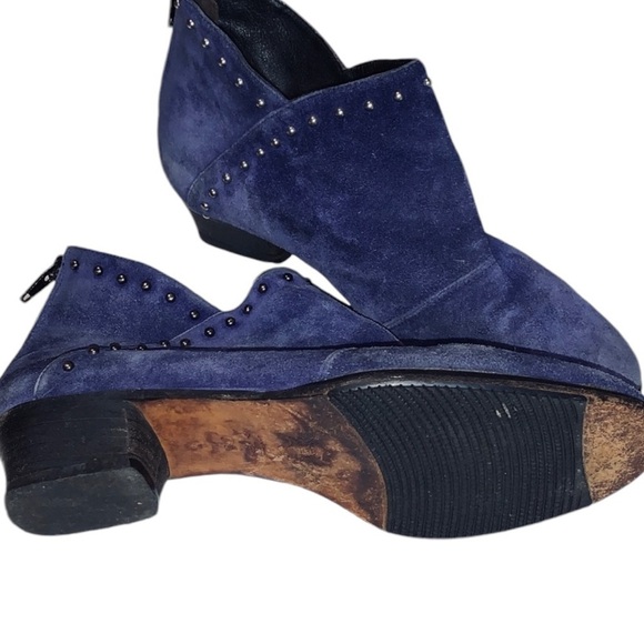 Vero Cuoio Italian Blue Suede Booties Boots 36 6 - Picture 4 of 5